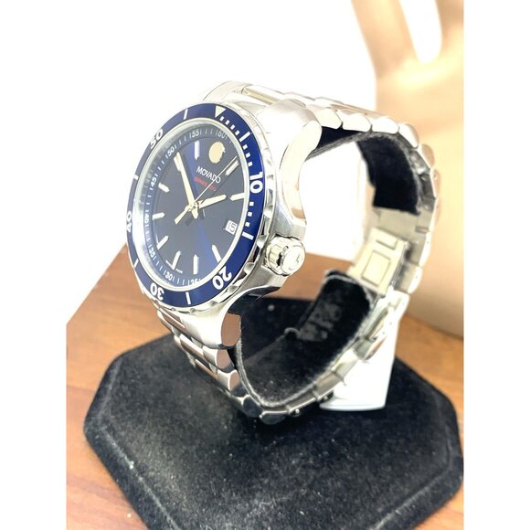 Movado Men's Watch 2600137 Series 800 Swiss Quartz Blue Dial Silver Steel 40mm - Picture 2 of 15